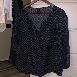 Ann Taylor Polka Dot Blouse - size large